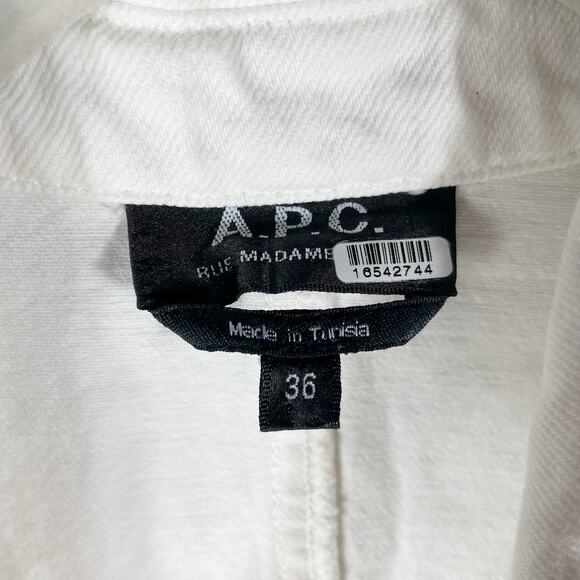 APC Combinaison Hills Romper Denim Off-White Zip Short Sleeve Sz 36 IT / 0 US - Picture 12 of 13